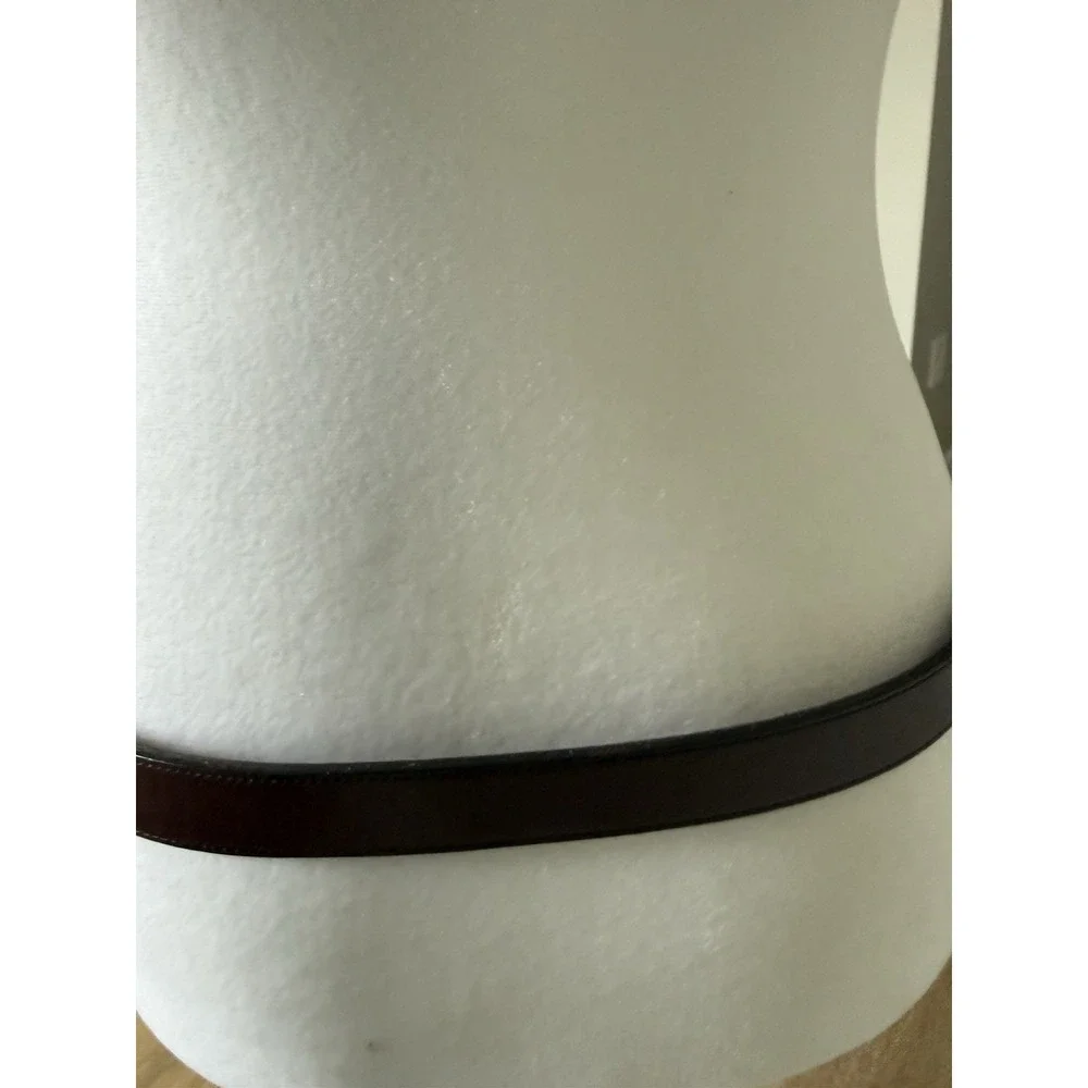 Vintage 70s ETIENNE AIGNER Womens S Handmade Leather Brass Belt Oxblood RARE